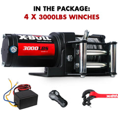 X-BULL 3000LBS Electric Winch Steel Wire Cable 12V Boat ATV UTV Winch Trailer 4 Units Tristar Online