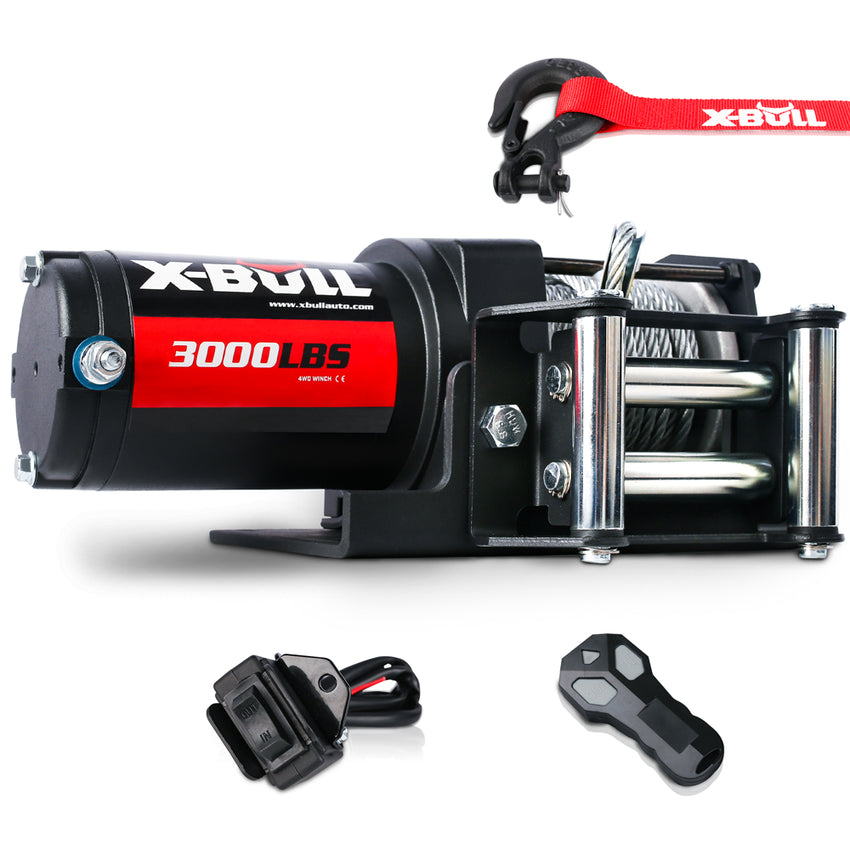 X-BULL Electric Winch 3000lbs/1360kg Wireless 12V Steel Cable ATV 4WD BOAT 4X4 Tristar Online