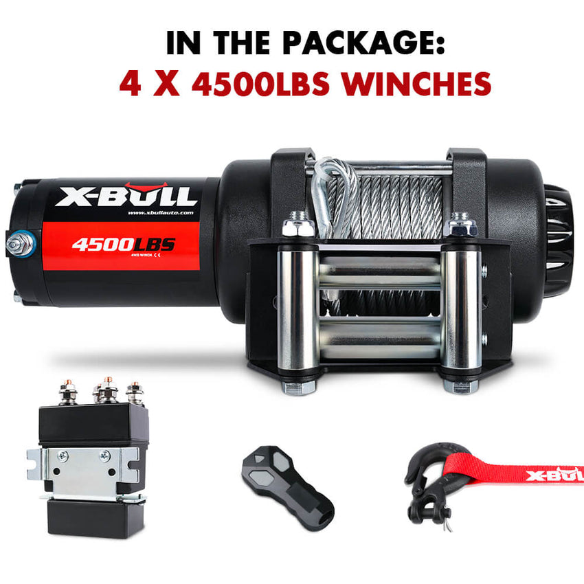 X-BULL 4500lbs Electric Winch 12V Steel Wire Cable 12V Boat ATV UTV Trailer Winch 4 Units Tristar Online