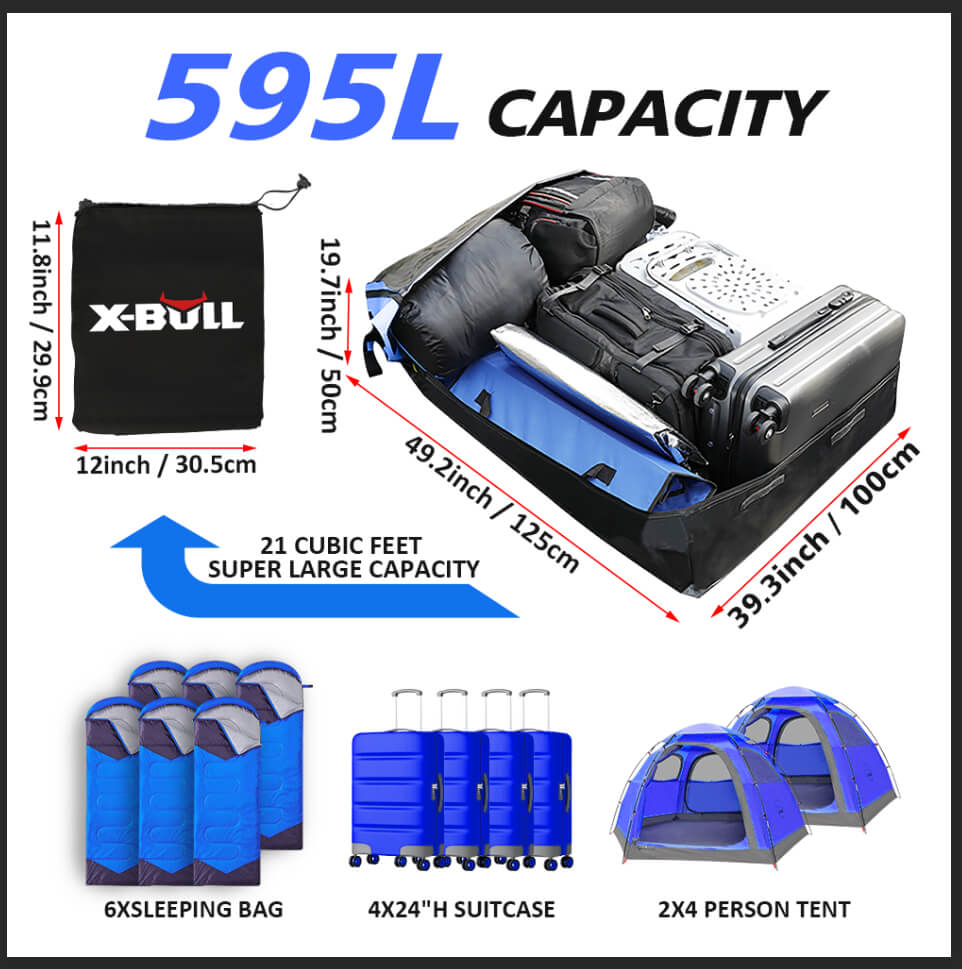 X-BULL Car Roof Cargo Bag Rooftop Cargo Carrier 100% Waterproof Top Luggage Bag for All Vehicles Tristar Online