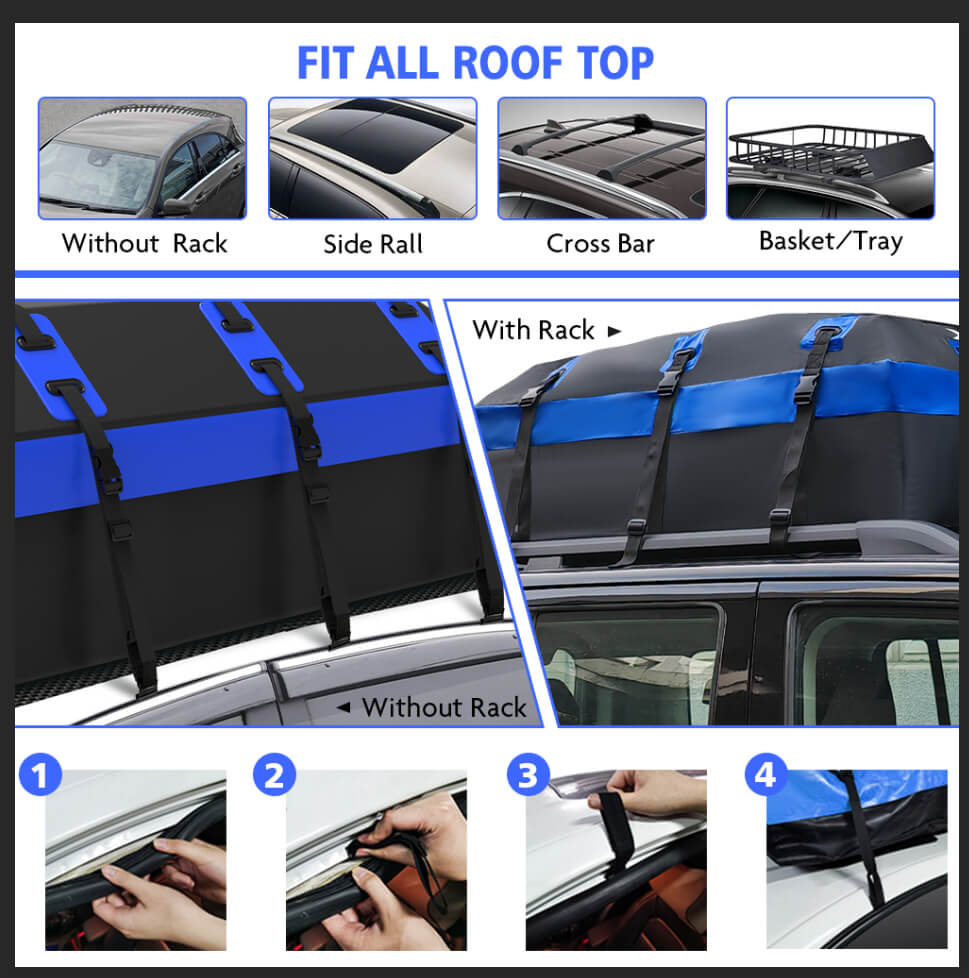 X-BULL Car Roof Cargo Bag Rooftop Cargo Carrier 100% Waterproof Top Luggage Bag for All Vehicles Tristar Online