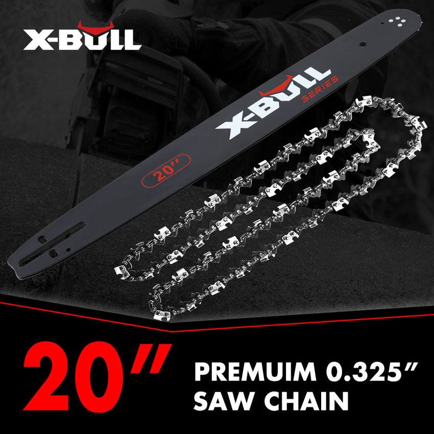 X-BULL 20'' Chainsaw Bar and Chain 0 .325 Pitch Gauge 76 Link Universal Tristar Online