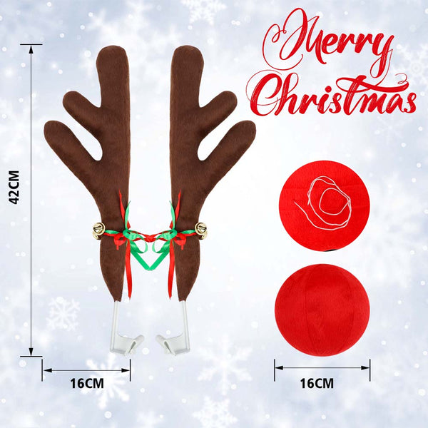 Reindeer Car Antlers and Nose Decoration Set Xmas Jingle Bells for Christmas Tristar Online