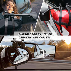 X-BULL Towing Mirrors Universal Multi Fit Clamp On 4X4 Caravan Trailer A Pair Tristar Online