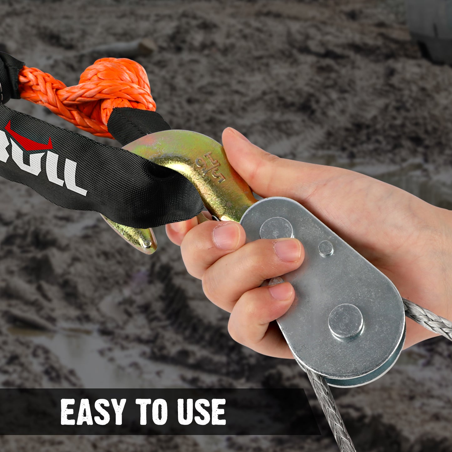 X-BULL 4Ton Snatch Block Pulley Hook Wire Rope Hoist For 4WD ATV UTV Off Road Tristar Online