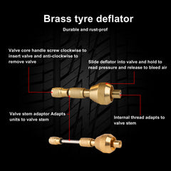 X-BULL Tyre Deflators Tire Automatic 4WD Pressure Gauge 4 Brass Deflator Tristar Online