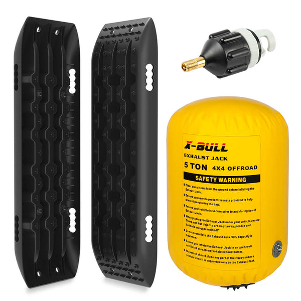 X-BULL Exhaust Jack Air Bag Jack With 2PCS Recovery Tracks Boards 4WD 4X4 Gen2.0 Black Tristar Online