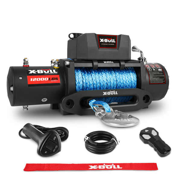 X-BULL Electric Winch 12V 12000LBS/5454kg 26M Synthetic Rope Wireless Remote 4WD 4X4 Tristar Online
