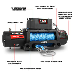 X-BULL Electric Winch 12V 12000LBS/5454kg 26M Synthetic Rope Wireless Remote 4WD 4X4 Tristar Online