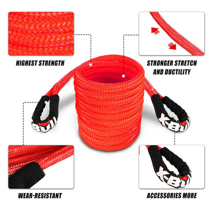 X-BULL Kinetic Rope 22mm x 9m Snatch Strap Recovery Kit Dyneema Tow Winch Tristar Online