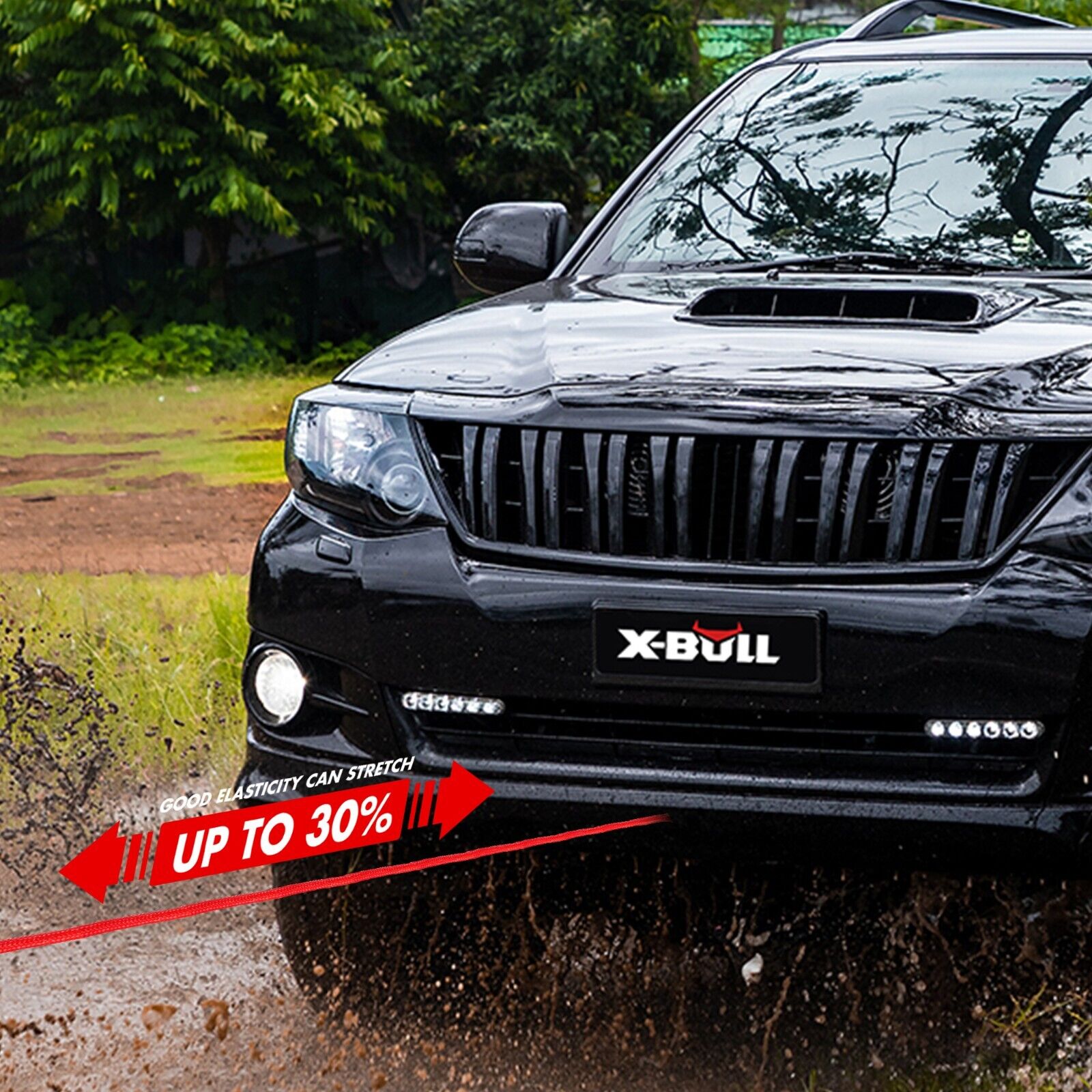 X-BULL Kinetic Rope 22mm x 9m Snatch Strap Recovery Kit Dyneema Tow Winch Tristar Online