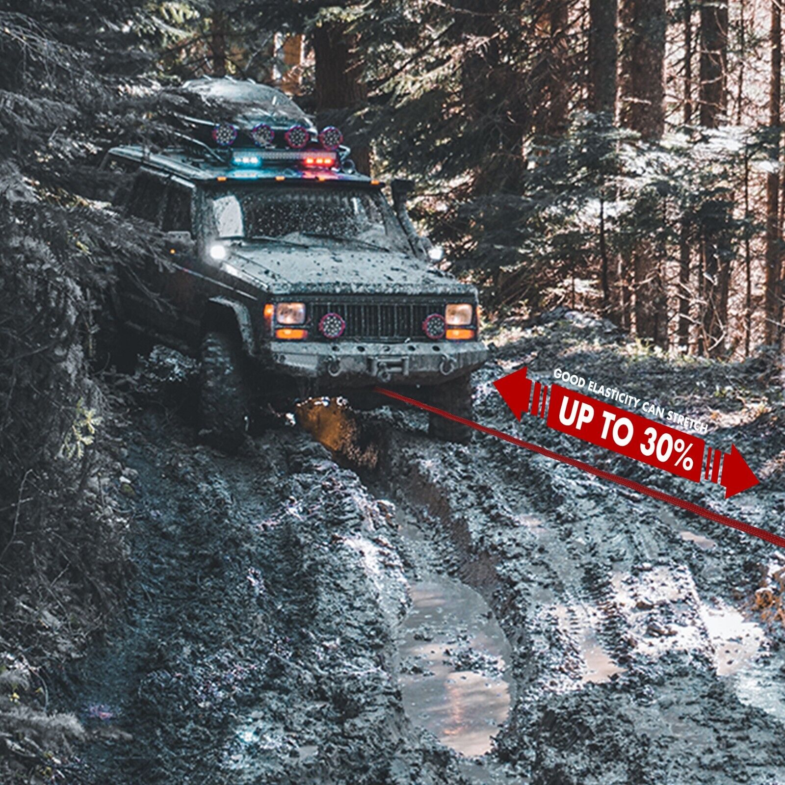 X-BULL Kinetic Rope 22mm x 9m Snatch Strap Recovery Kit Dyneema Tow Winch Tristar Online