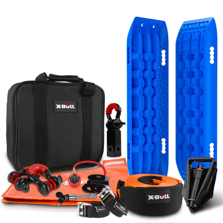 X-BULL Winch Recovery Kit with Recovery Tracks Gen 2.0 Blue Boards Snatch Strap Off Road 4WD Tristar Online