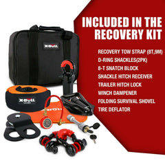 X-BULL Winch Recovery Kit Recovery tracks /Snatch Strap Off Road 4WD orange Tristar Online