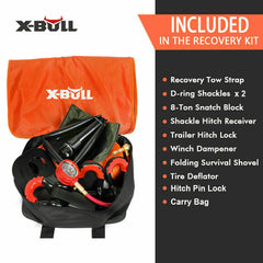 X-BULL Winch Recovery Kit 11PCS 4WD 4x4 Pack Off Road Snatch Strap Essential Tristar Online