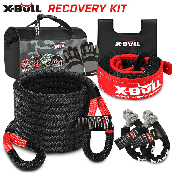 X-BULL Recovery Kit 4X4 Off-Road Kinetic Rope Snatch Strap Winch Damper 4WD13PCS Tristar Online