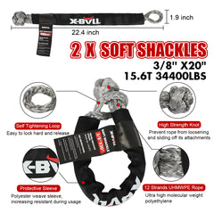X-BULL Recovery Rope kit Snatch Strap Soft Shackles Hitch receiver Kinetic Tire Deflator Tristar Online