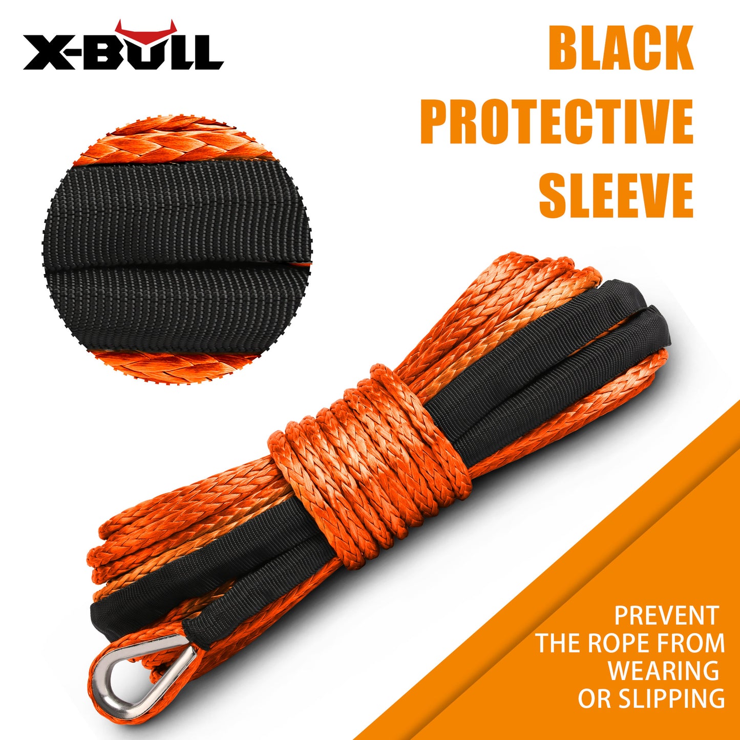 X-BULL Winch Rope Dyneema Synthetic Rope 5.5mm x 13m Tow Recovery Offroad 4wd Tristar Online