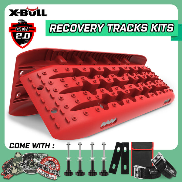 X-BULL Recovery tracks Sand Trucks Offroad With 4PCS Mounting Pins 4WD Gen 2.0- red Tristar Online