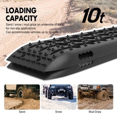 X-BULL Recovery tracks Sand Trucks Offroad With 4PCS Mounting Pins 4WDGen 2.0 - Black Tristar Online