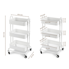 EKKIO Kitchen Trolley Cart 3 Tier (White) EK-KTC-101-DSH Tristar Online