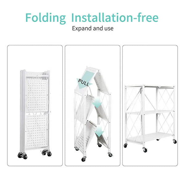 EKKIO Foldable Storage Shelf 3 Tier (White) Tristar Online