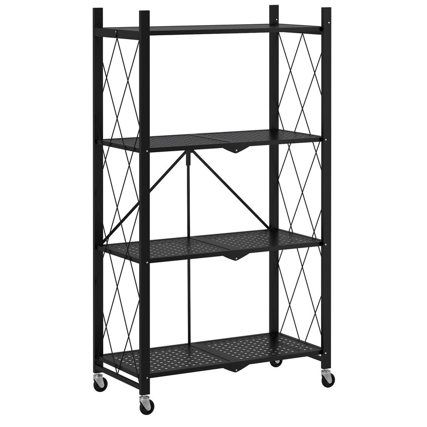 EKKIO Foldable Storage Shelf 4 Tier (Black) Tristar Online