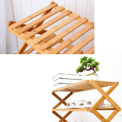 Ekkio Eco-Friendly & Non-Toxic Sturdy 6 Tier Foldable Bamboo Shoe Rack Brown Tristar Online