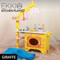 EKKIO Wooden Kitchen Playset for Kids (Giraffe Shape Kitchen Set) EK-KP-102-MS Tristar Online