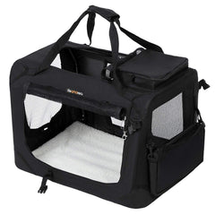 FEANDREA Dog Kennel Transport Box Folding Fabric Pet Carrier 60cm Black Tristar Online