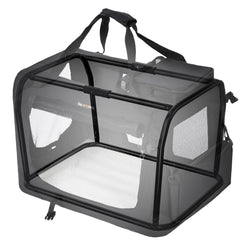 FEANDREA Dog Kennel Transport Box Folding Fabric Pet Carrier 60cm Black Tristar Online