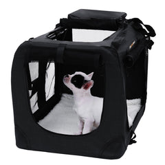 FEANDREA Dog Kennel Transport Box Folding Fabric Pet Carrier 60cm Black Tristar Online