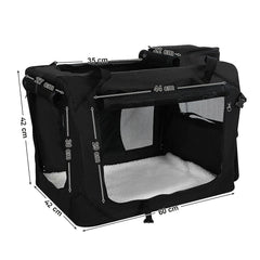 FEANDREA Dog Kennel Transport Box Folding Fabric Pet Carrier 60cm Black Tristar Online