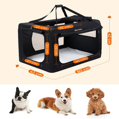 FEANDREA Dog Kennel Transport Box Folding Fabric Pet Carrier 60cm Black Tristar Online