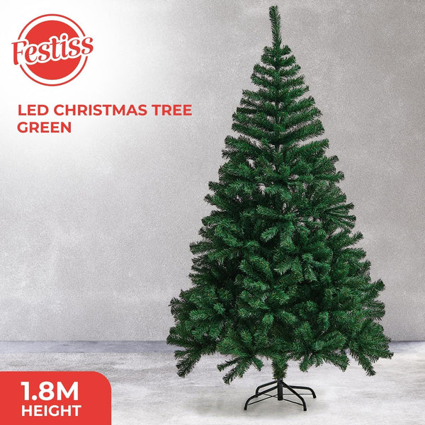 FESTISS 1.8m Christmas Tree with 250 LED Lights Warm White (Green) FS-TREE-08 Tristar Online