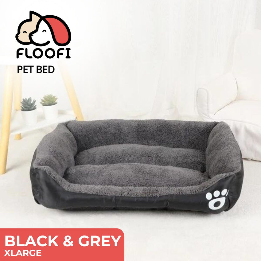 FLOOFI Pet Bed Square XL Size (Black+Dark Grey) FI-PB-303-XL Tristar Online