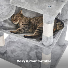 Floofi 118cm Plush Cat Condo Cat Tree Light Grey FI-CT-169-ZZ Tristar Online