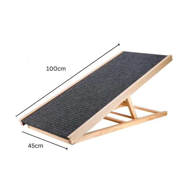 FLOOFI Wooden Adjustable Pet Ramp (100x45x9.5cm) Tristar Online