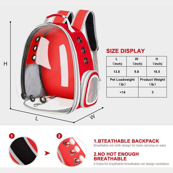 Floofi Space Capsule Backpack - Model 1 (Red) FI-BP-107-FCQ Tristar Online
