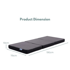 GOMINIMO 3 Fold Folding Mattress Single Dark Grey GO-FM-100-EON Tristar Online