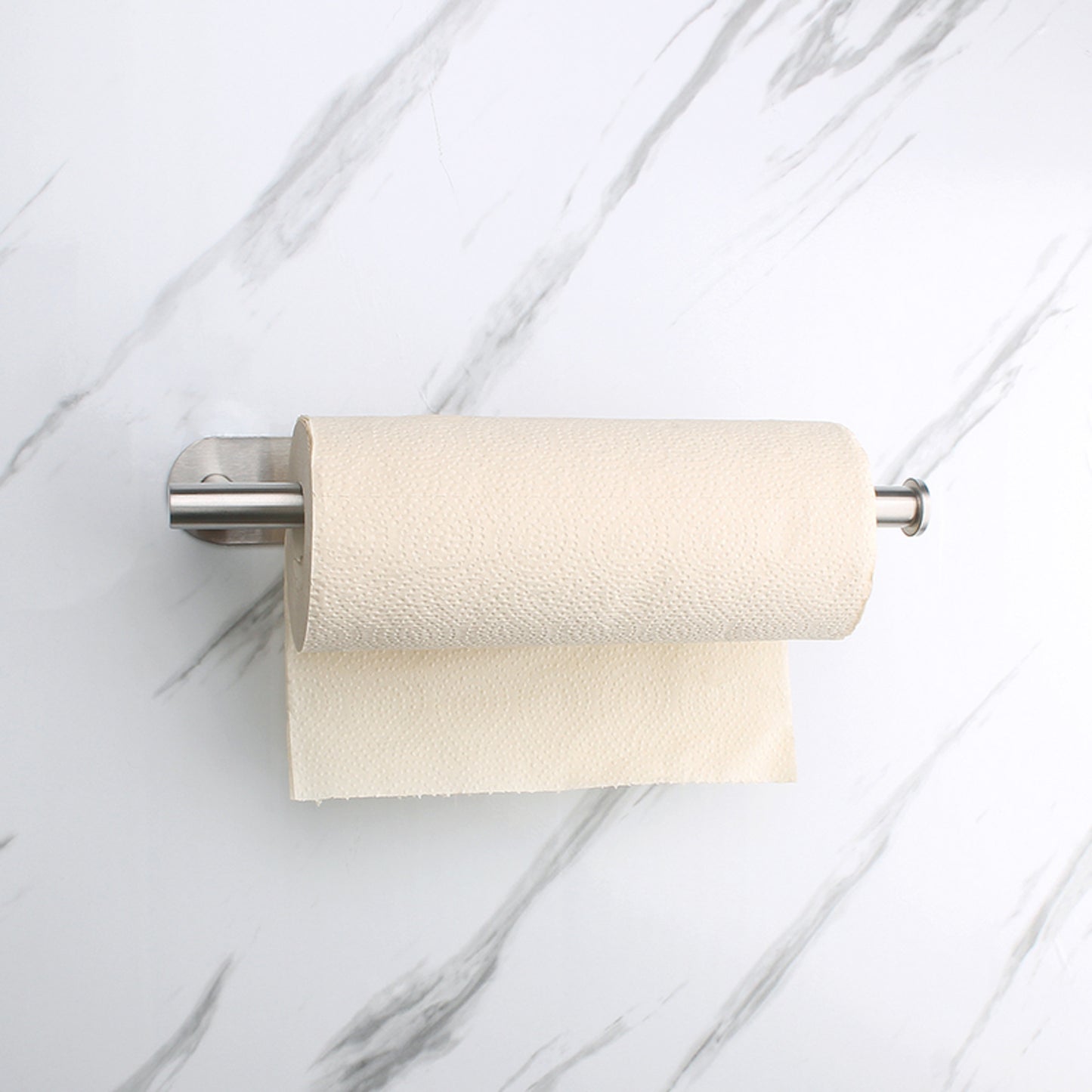 GOMINIMO Self Adhesive or Drilling Paper Towel Holder Wall Mount (Silver) GO-PTH-100-TN Tristar Online