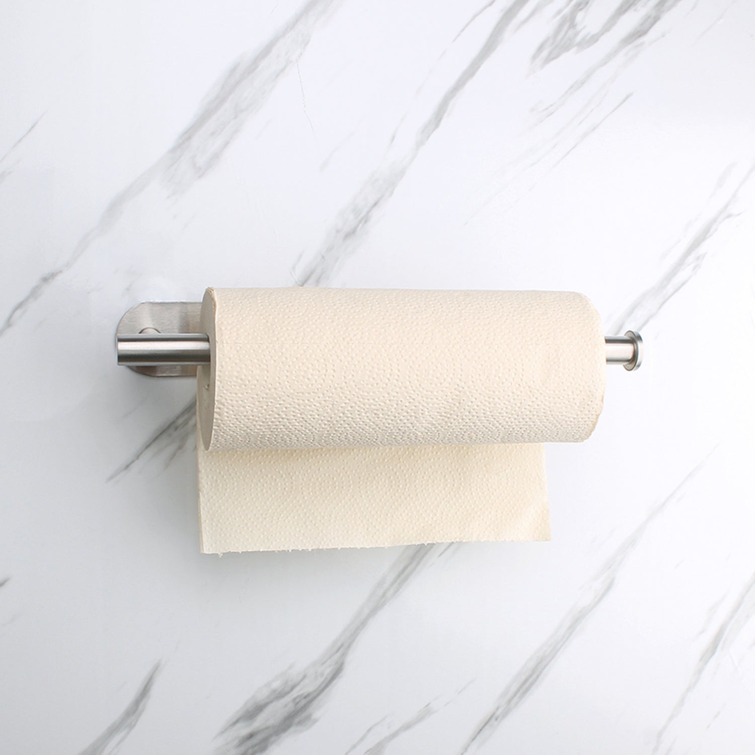 GOMINIMO Self Adhesive or Drilling Paper Towel Holder Wall Mount (Silver) GO-PTH-100-TN Tristar Online