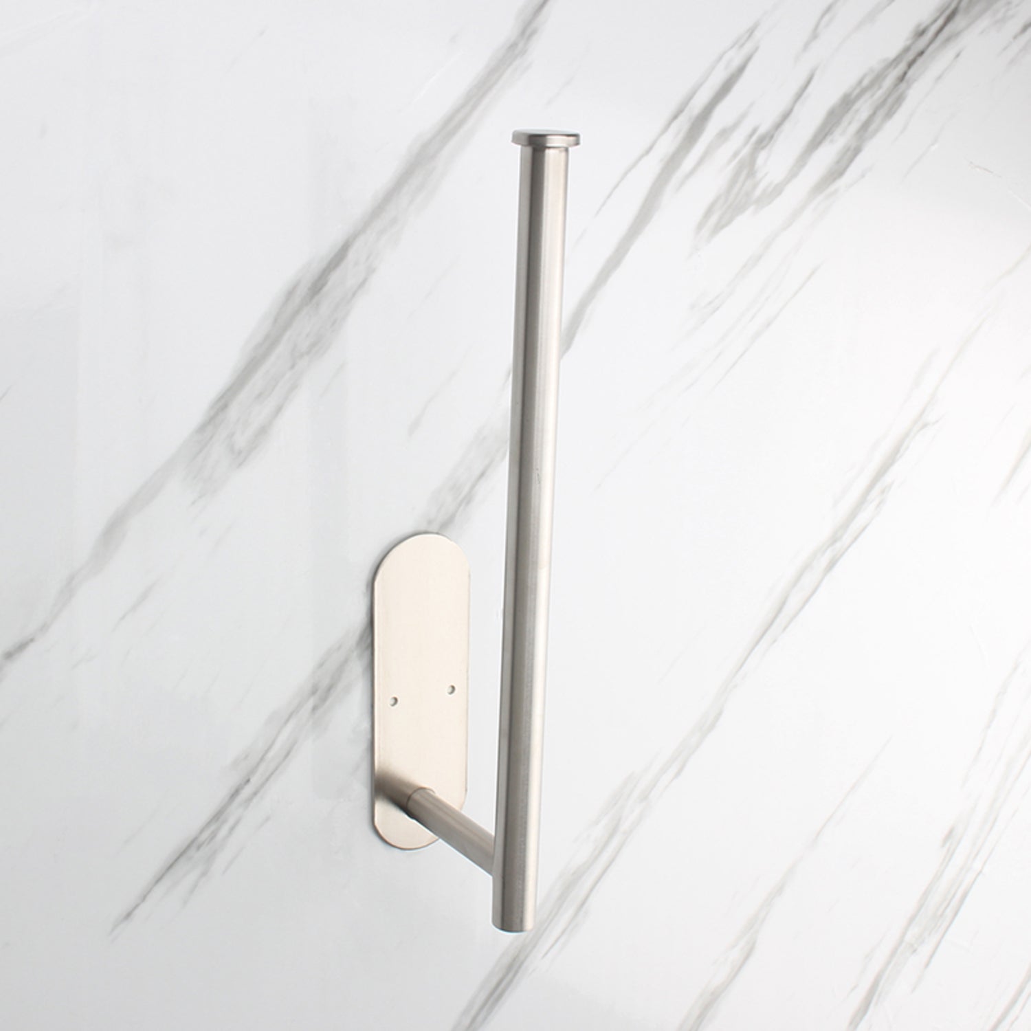 GOMINIMO Self Adhesive or Drilling Paper Towel Holder Wall Mount (Silver) GO-PTH-100-TN Tristar Online