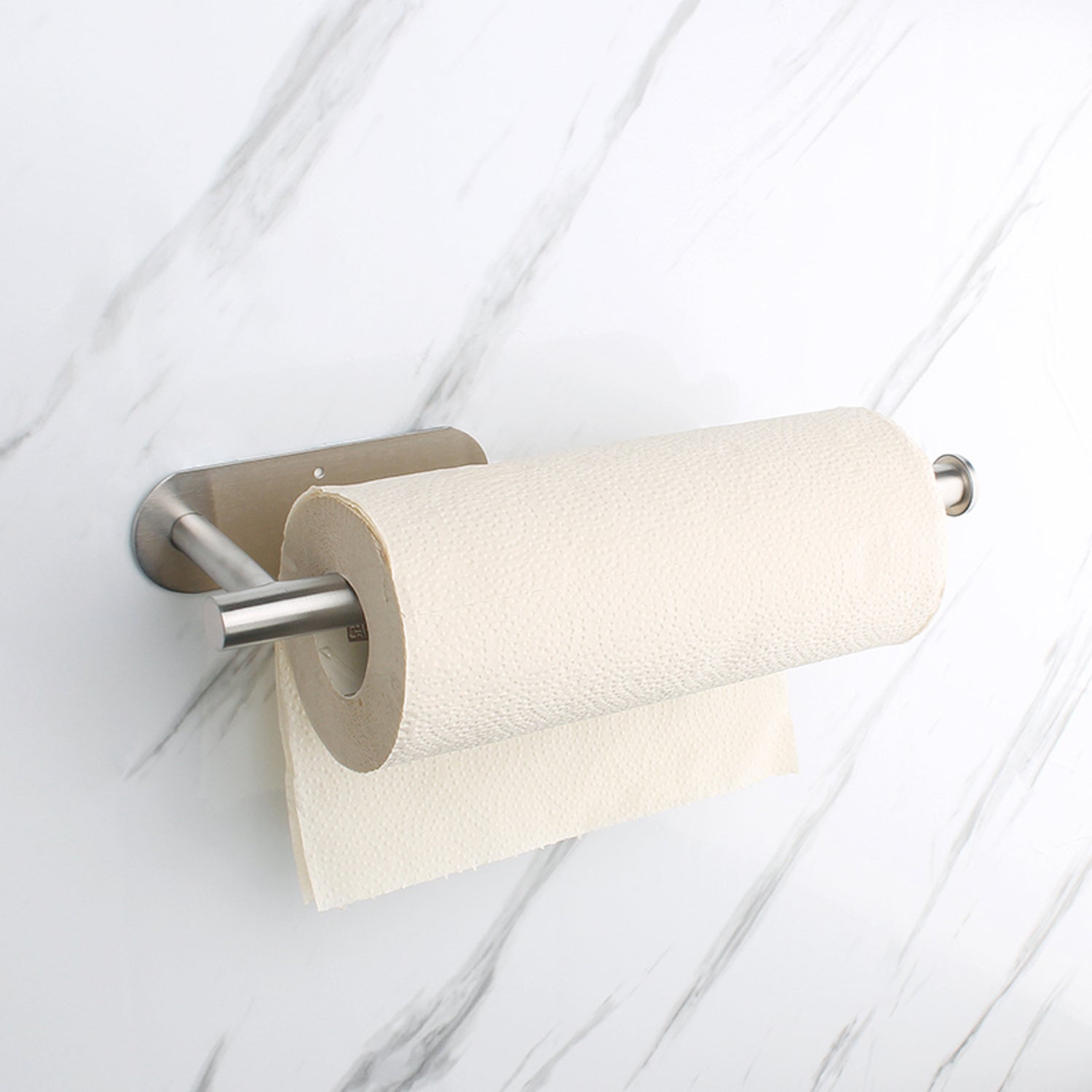 GOMINIMO Self Adhesive or Drilling Paper Towel Holder Wall Mount (Silver) GO-PTH-100-TN Tristar Online