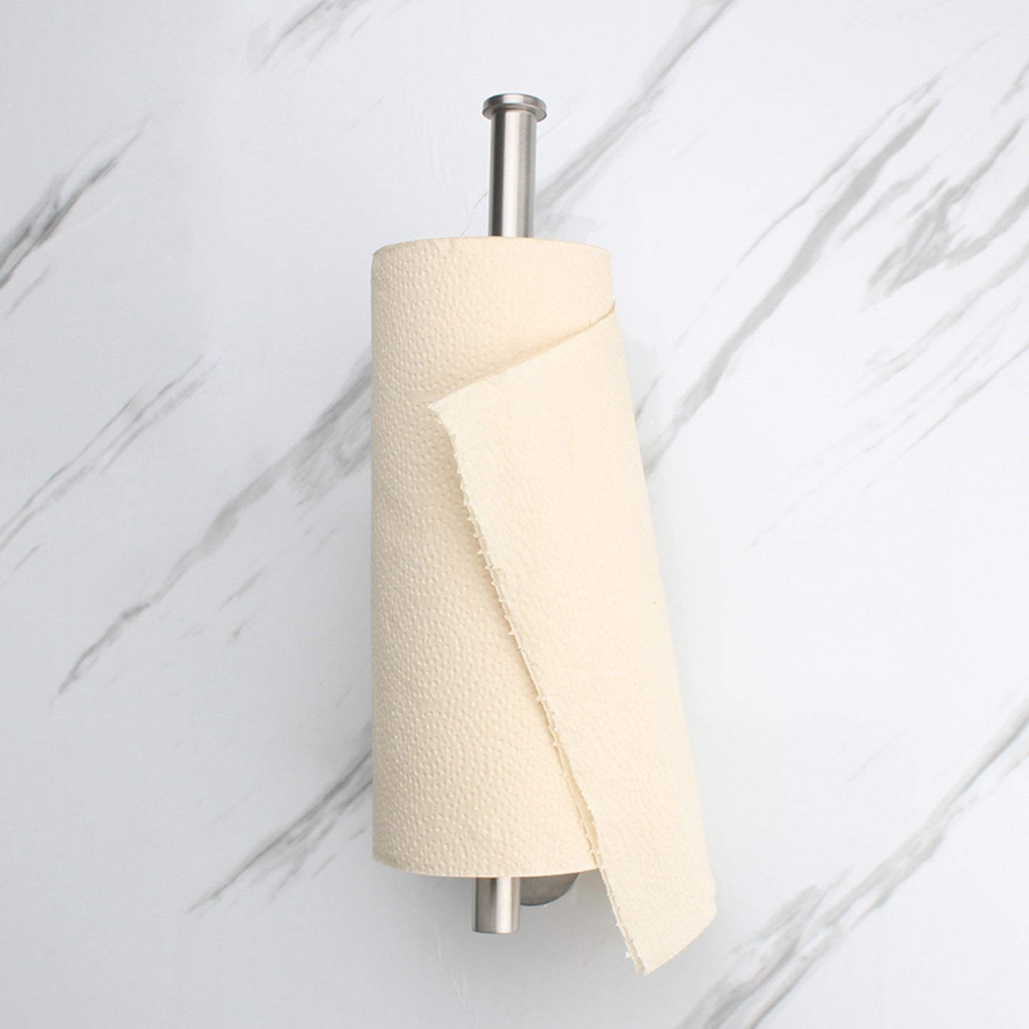 GOMINIMO Self Adhesive or Drilling Paper Towel Holder Wall Mount (Silver) GO-PTH-100-TN Tristar Online