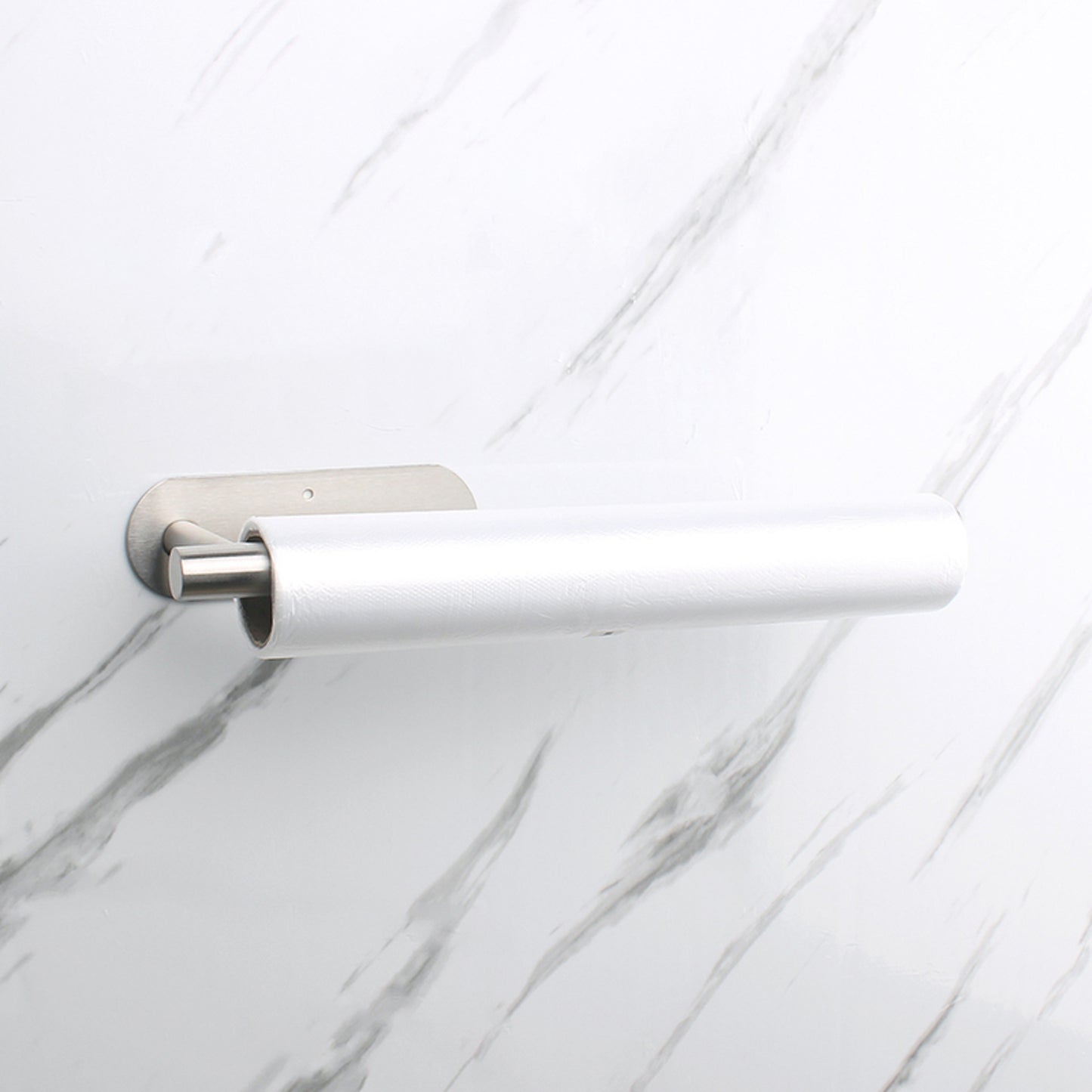 GOMINIMO Self Adhesive or Drilling Paper Towel Holder Wall Mount (Silver) GO-PTH-100-TN Tristar Online