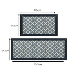 GOMINIMO 2 PCS Washable Non Slip Absorbent Kitchen Floor Mat (44x80+44x120cm, Black Lucky Clover) GO-KRM-101-QC Tristar Online