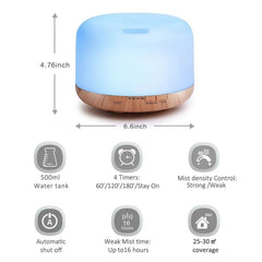 GOMINIMO 5 in1 LED Aromatherapy Essential Oil Diffuser 500ml (Wood Base) Tristar Online