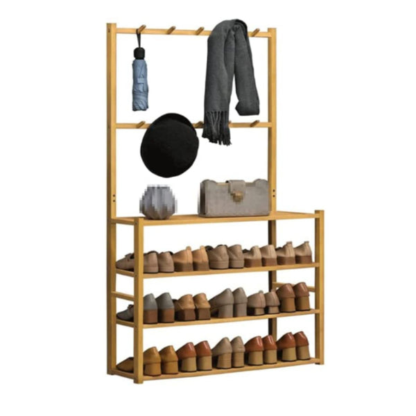 GOMINIMO Bamboo Clothes Rack and Shoe Rack Shelves 80cm GO-CR-102-YJ Tristar Online