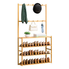 GOMINIMO Bamboo Clothes Rack and Shoe Rack Shelves 80cm GO-CR-102-YJ Tristar Online